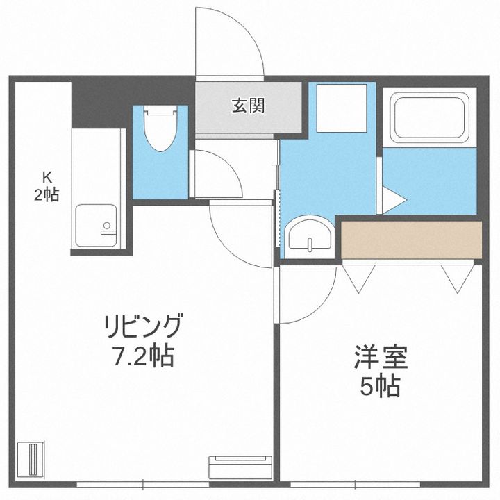 北海道札幌市手稲区手稲本町三条3丁目(マンション)の賃貸物件202の間取り