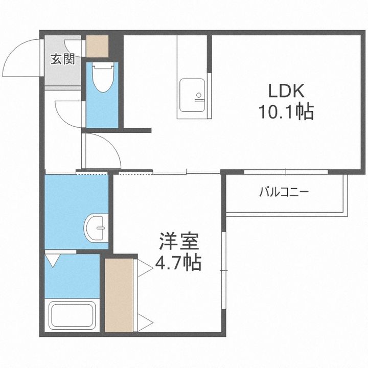 北海道札幌市中央区南十二条西9丁目(マンション)の賃貸物件205の間取り