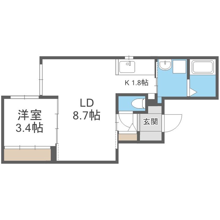 北海道札幌市中央区大通西16丁目(マンション)の賃貸物件の間取り