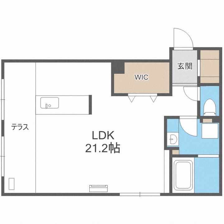 北海道札幌市中央区南十六条西10丁目(マンション)の賃貸物件107の間取り