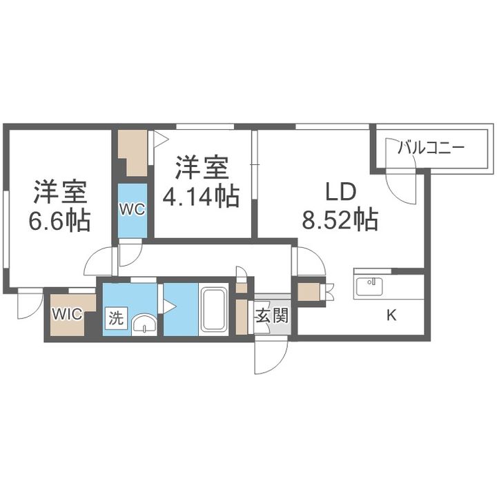 北海道札幌市白石区本郷通7丁目北(マンション)の賃貸物件301の間取り