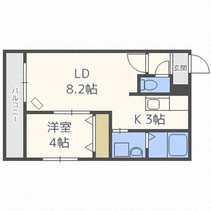 北海道札幌市西区二十四軒三条2丁目(マンション)の賃貸物件303の間取り