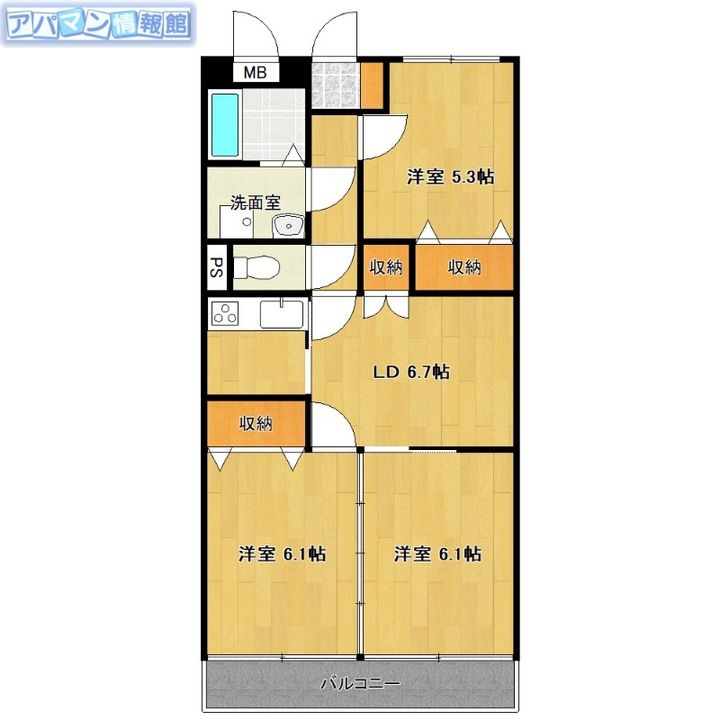 サニーサイドアップ壱番館の間取り