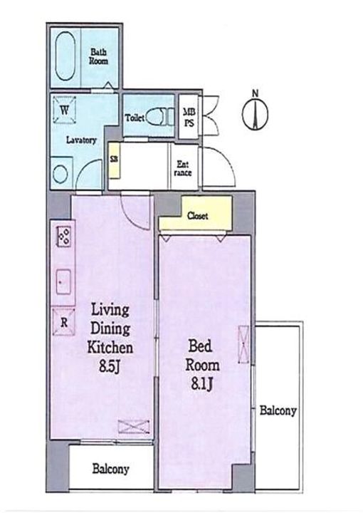 東京都墨田区石原4丁目(マンション)の賃貸物件の間取り