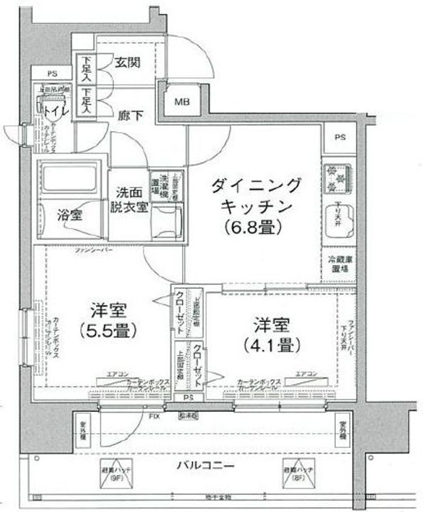 東京都墨田区文花2丁目(マンション)の賃貸物件の間取り