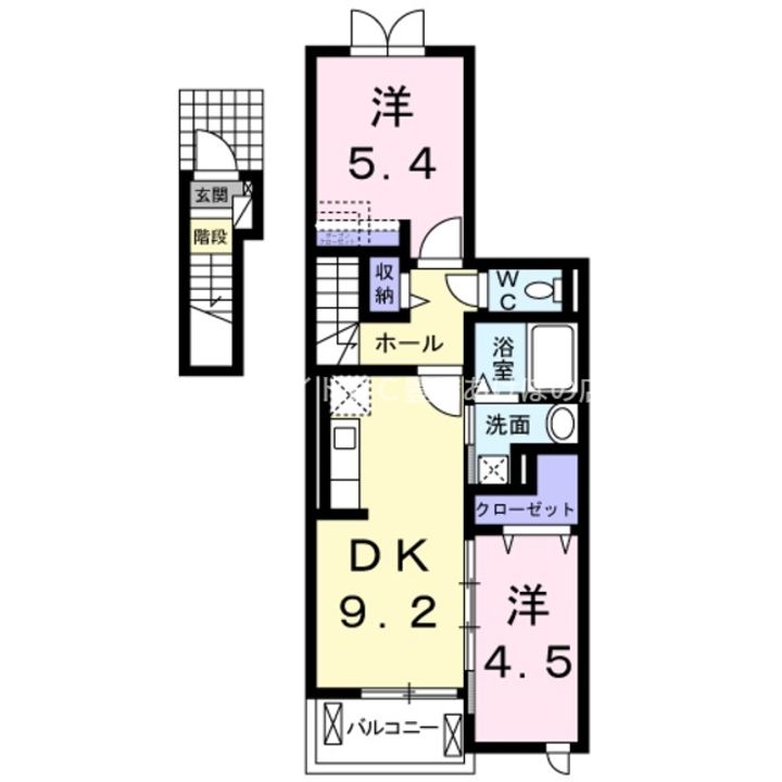 アンソレイユ北原Ⅱの間取り