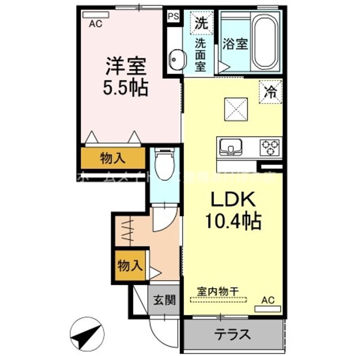 クレール水神 B棟の間取り