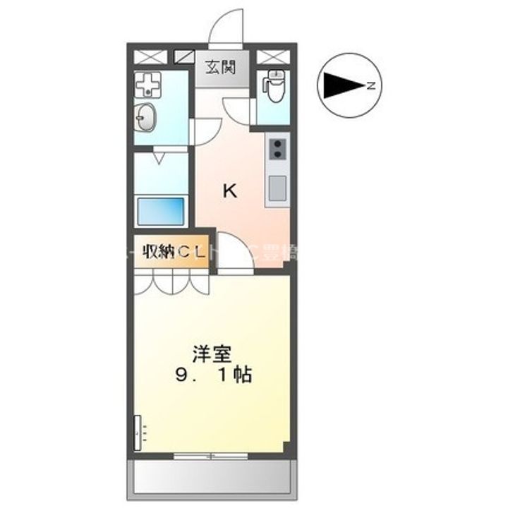 エルヴェ東小向Ⅱ106の間取り