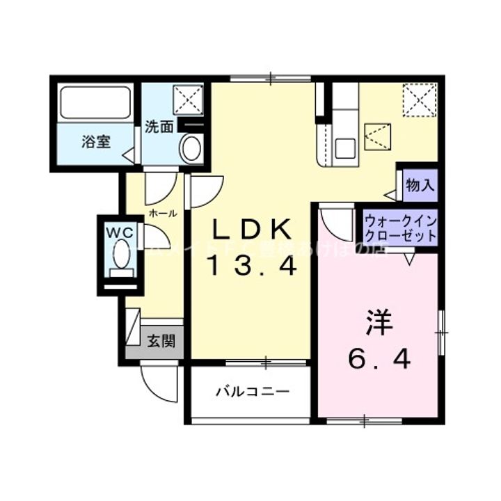 愛知県豊橋市東脇4丁目(アパート)の賃貸物件103の間取り
