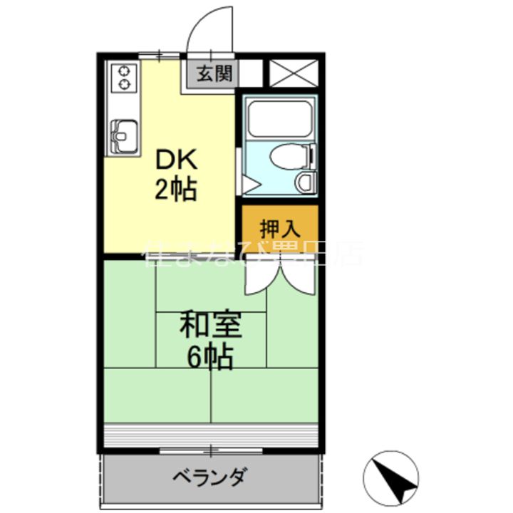 レイクグリーン三好 B棟205の間取り