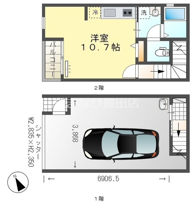 Garage Villa 山之手101の間取り