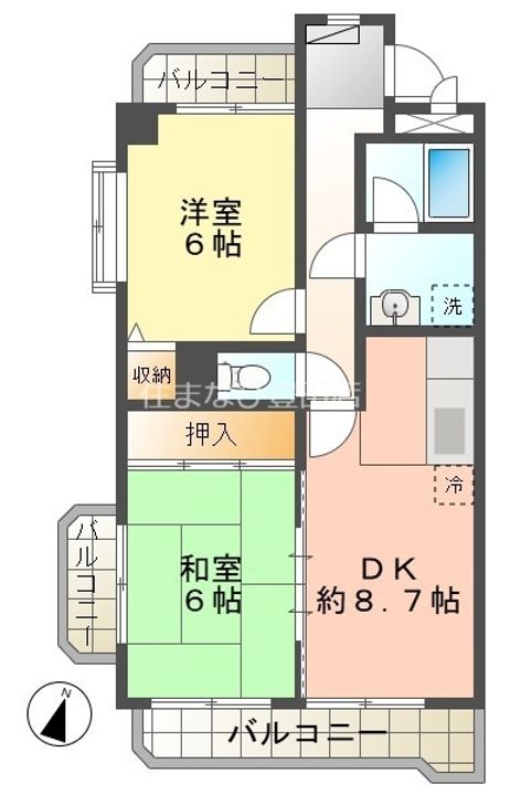 第2かつやビル205の間取り