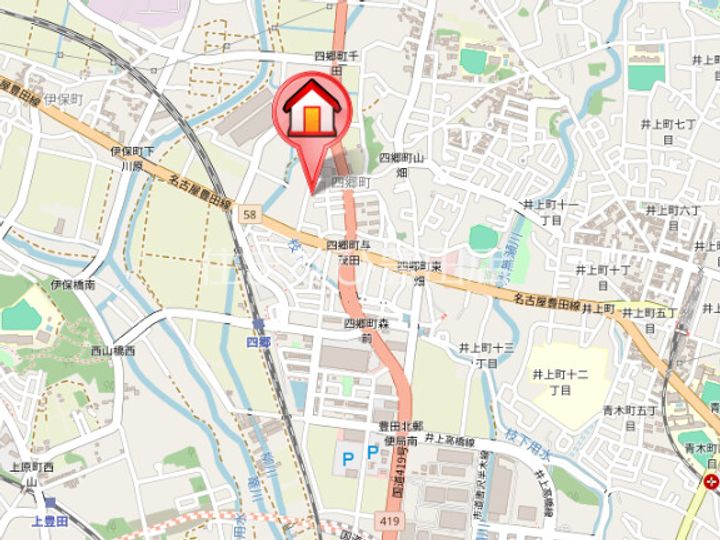 愛知県豊田市四郷町下古屋(一戸建)の賃貸物件1の地図