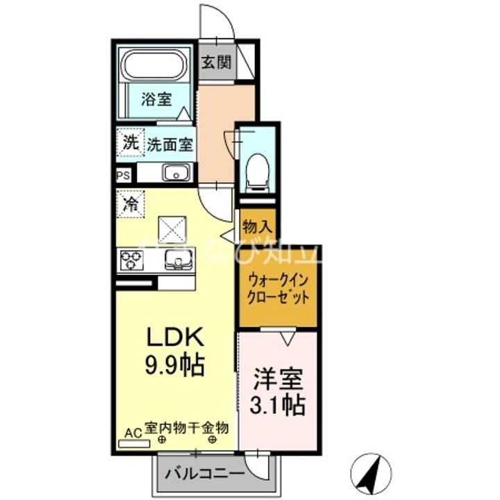 愛知県刈谷市泉田町絵下城(アパート)の賃貸物件の間取り