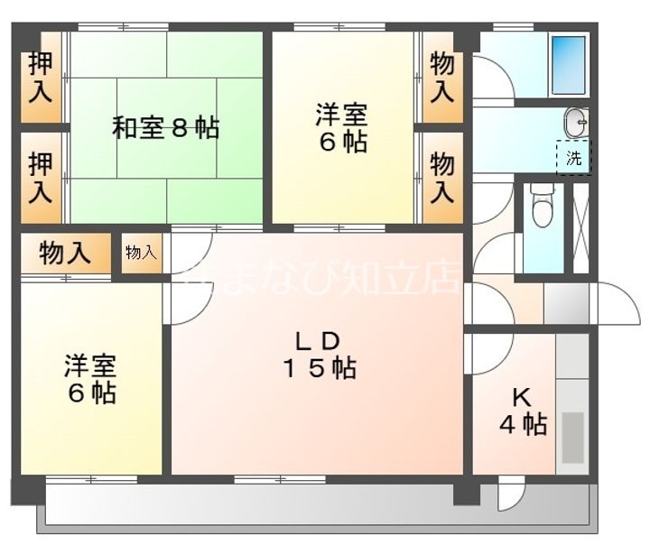 愛知県知立市長篠町新田(マンション)の賃貸物件203の間取り