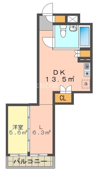 愛知県安城市三河安城町2丁目(マンション)の賃貸物件703の間取り