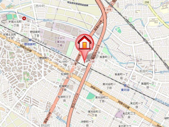愛知県刈谷市板倉町3丁目(一戸建)の賃貸物件1の地図