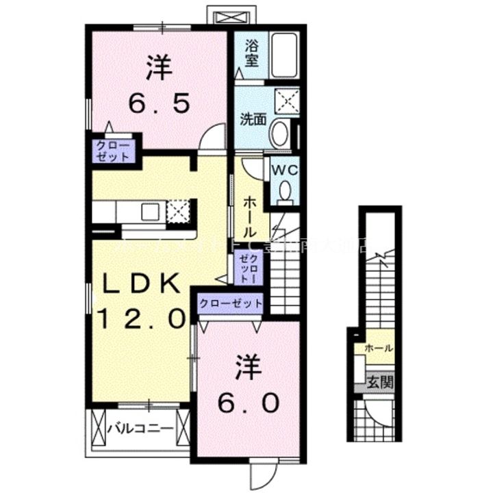 愛知県新城市川田字新平(アパート)の賃貸物件201の間取り