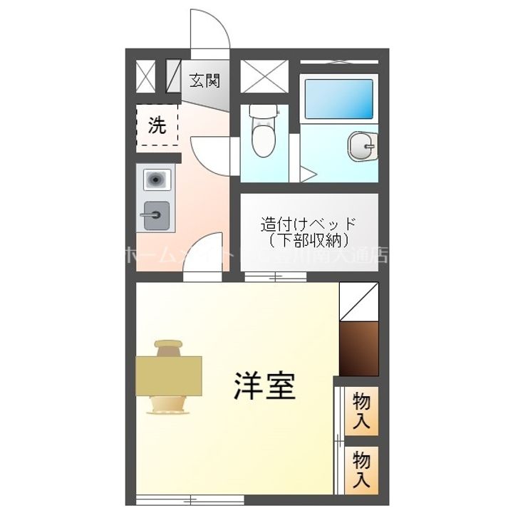 レオパレス秋豊Ⅱ204の間取り
