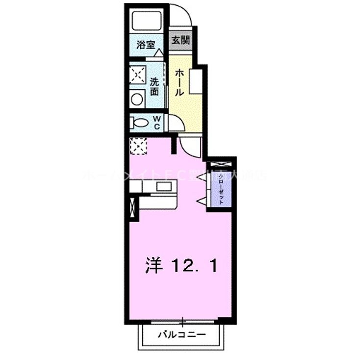 愛知県豊川市山道町1丁目(アパート)の賃貸物件102の間取り