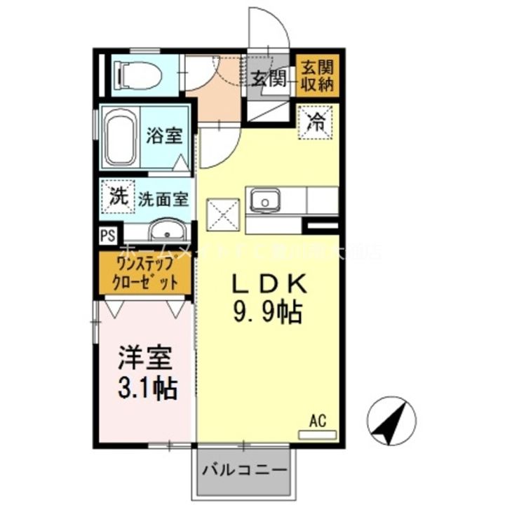 愛知県豊川市古宿町市道(アパート)の賃貸物件102の間取り