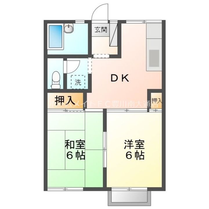 ハラマキハイツ D棟の間取り
