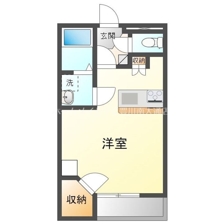 愛知県豊川市大橋町4丁目(アパート)の賃貸物件205の間取り