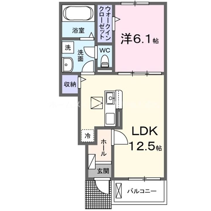 愛知県豊川市伊奈町出口(アパート)の賃貸物件105の間取り