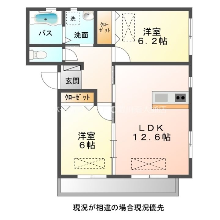 愛知県豊川市金屋町(マンション)の賃貸物件201の間取り