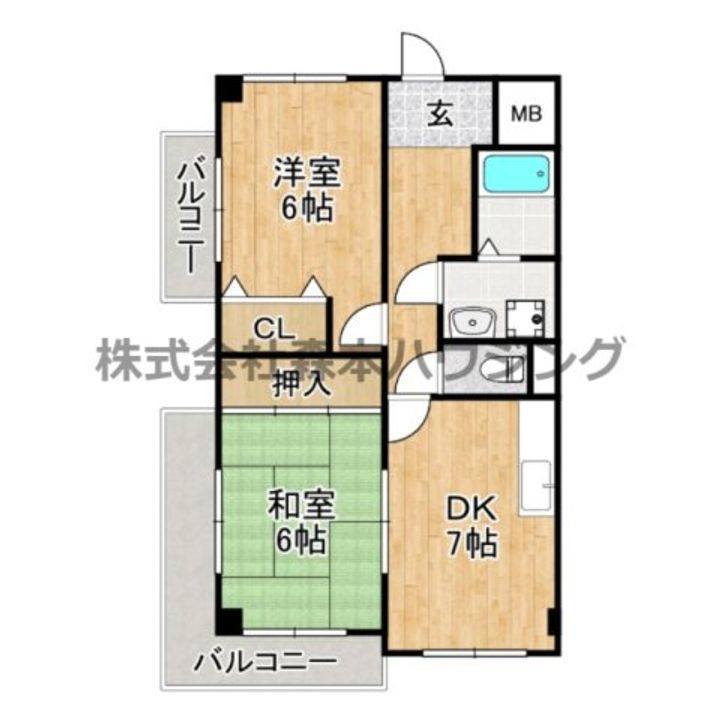 翔開マンションⅠ 101の間取り