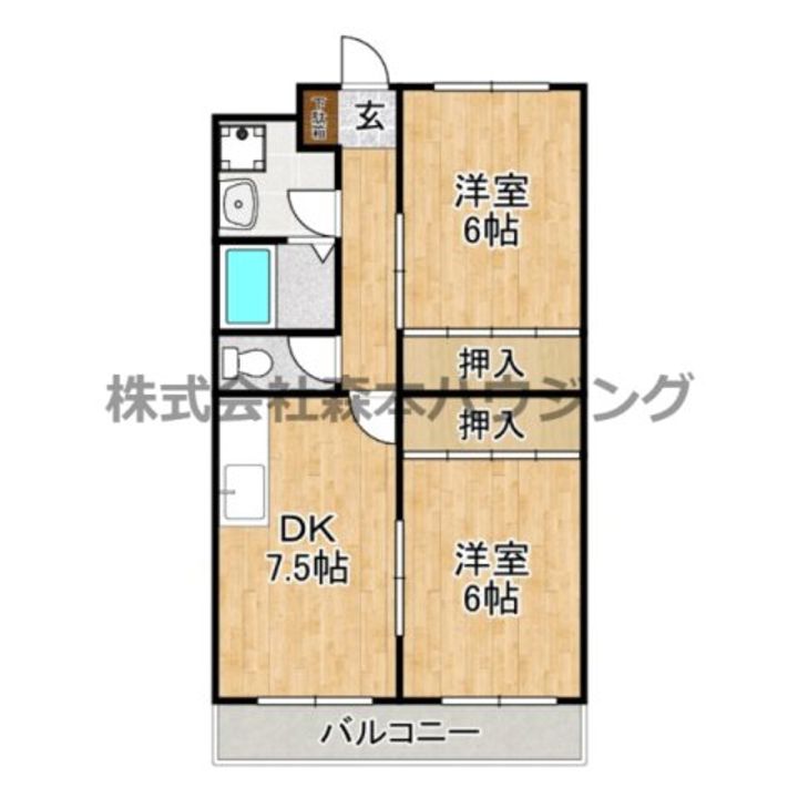 ビューテラス畷B棟 103の間取り