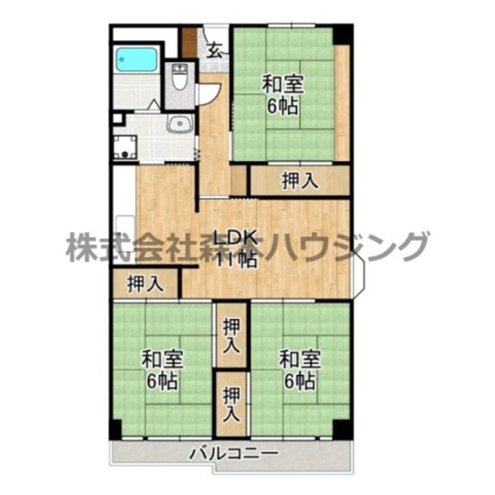 香里園ヒルズ 304の間取り