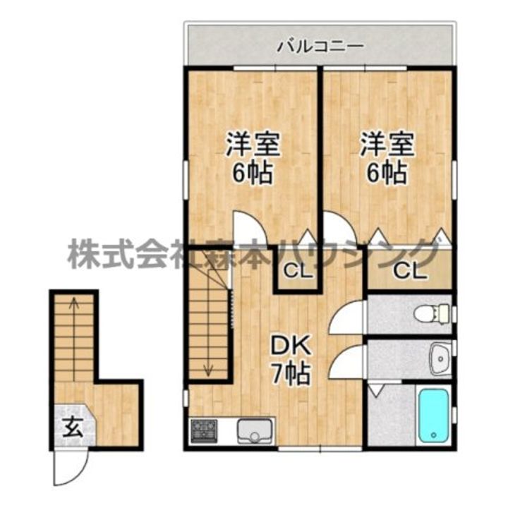 ザハウスオブマダムジュエルC2棟 2Fの間取り