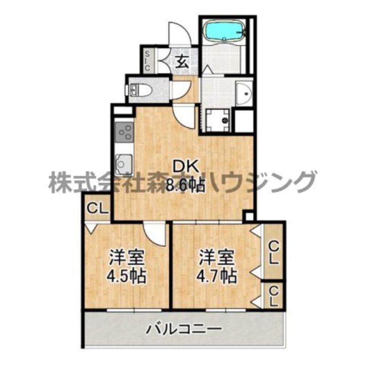 ラモーナ清瀧 201の間取り