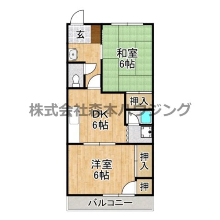 KBC四條畷ハイツ 306の間取り