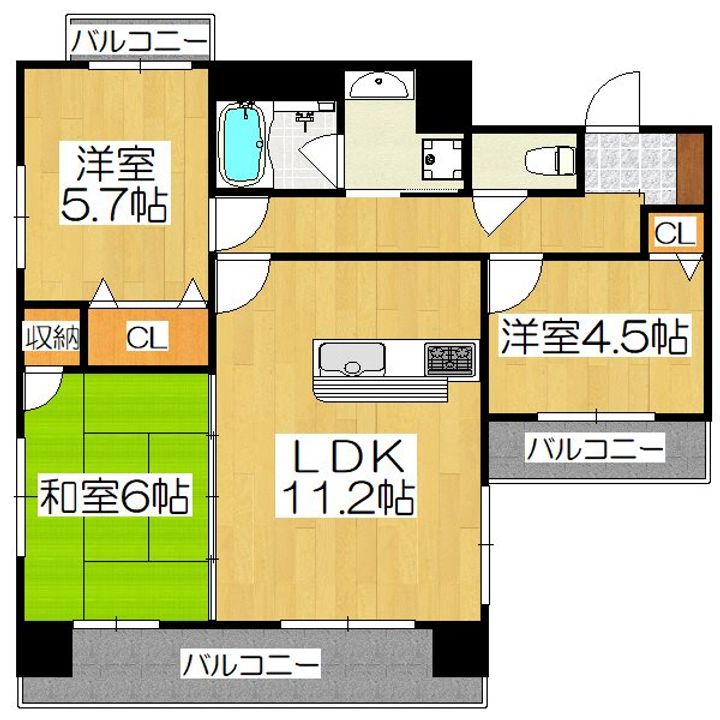 ライオンズマンション東洞院五条の間取り