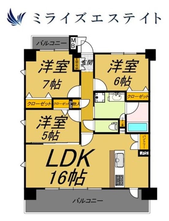 プレサンスロジェ桜山801の間取り