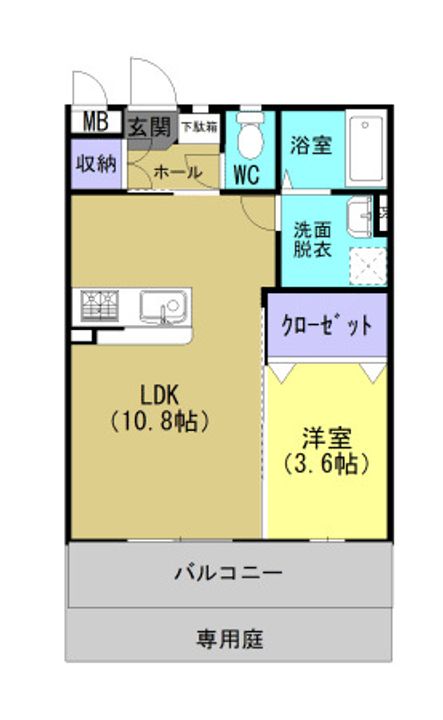 天草マリンヴュー1Cの間取り