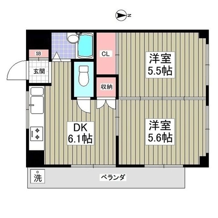 ハイツ霜越の間取り