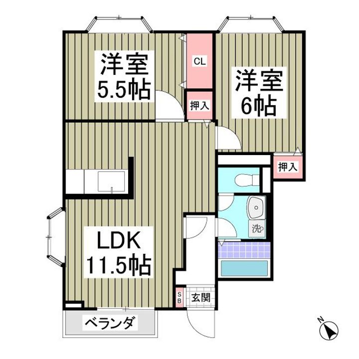 モダンピープルB棟の間取り