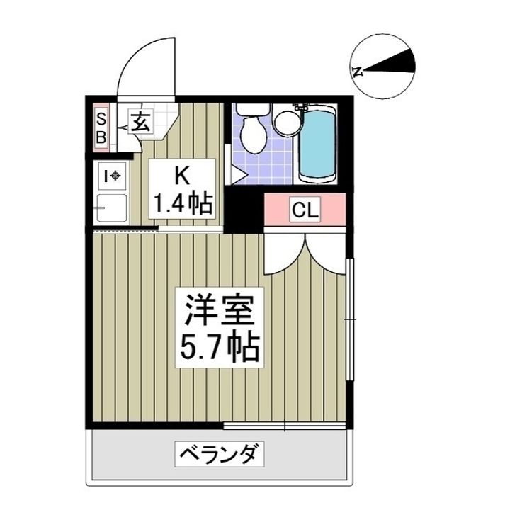 コパーズアプト清新Ⅴの間取り