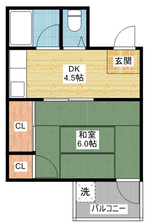 西三宝ビル602の間取り