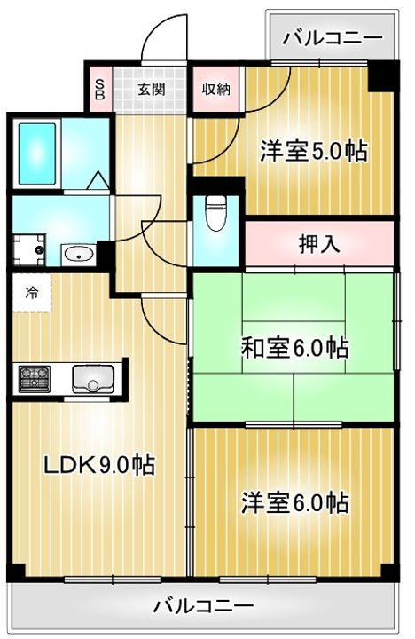 旭丘ハイツの間取り