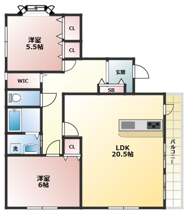 フェリッツ上甲子園2の間取り