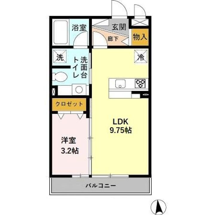 富山県砺波市杉木1丁目(アパート)の賃貸物件の間取り