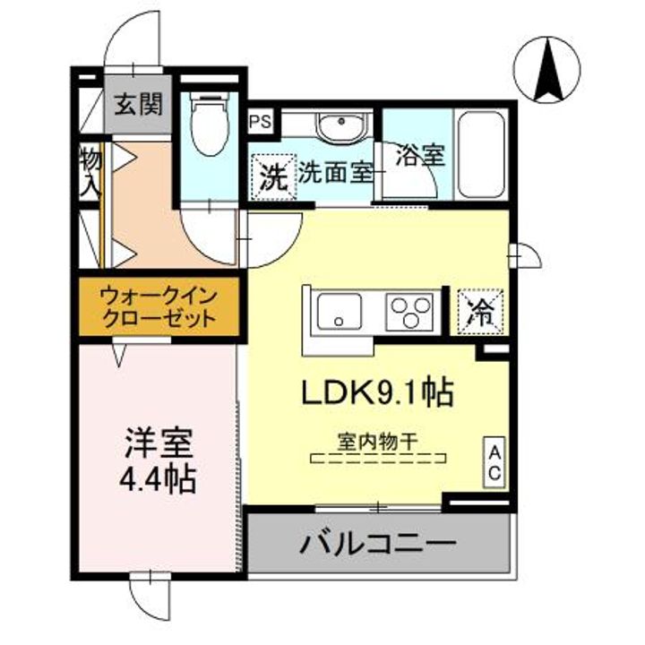 富山県富山市常盤町(アパート)の賃貸物件の間取り