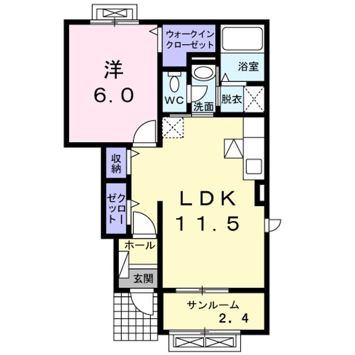 富山県高岡市永楽町(アパート)の賃貸物件の間取り