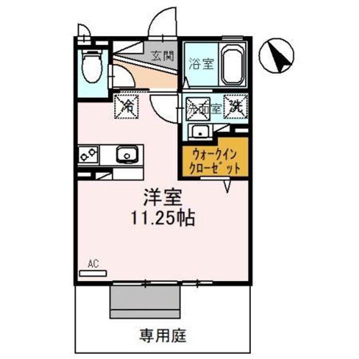 富山県高岡市井口本江(アパート)の賃貸物件の間取り