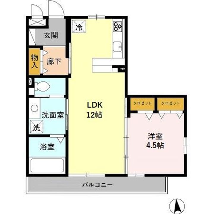 富山県砺波市杉木1丁目(アパート)の賃貸物件の間取り