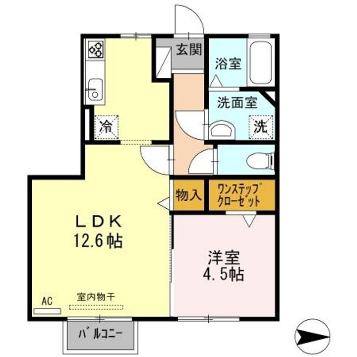 富山県砺波市鍋島(アパート)の賃貸物件の間取り